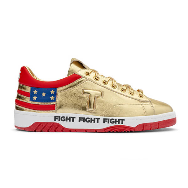 The Never Surrender Gold Low Top Sneakers - FIGHT FIGHT FIGHT Edition