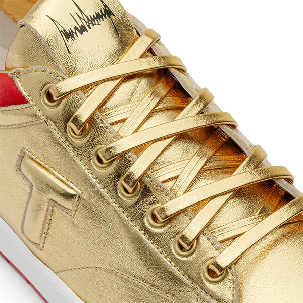 The Never Surrender Gold Low Top Sneakers - FIGHT FIGHT FIGHT Edition