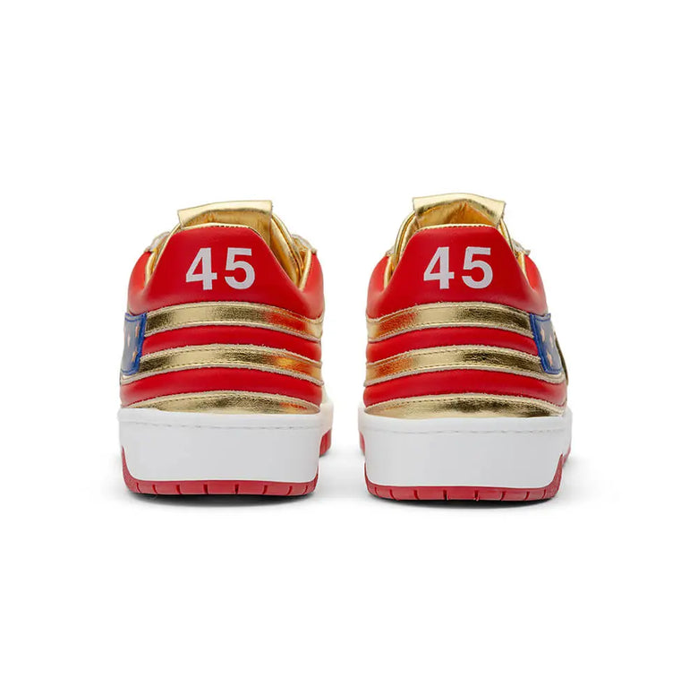 The Never Surrender Gold Low Top Sneakers