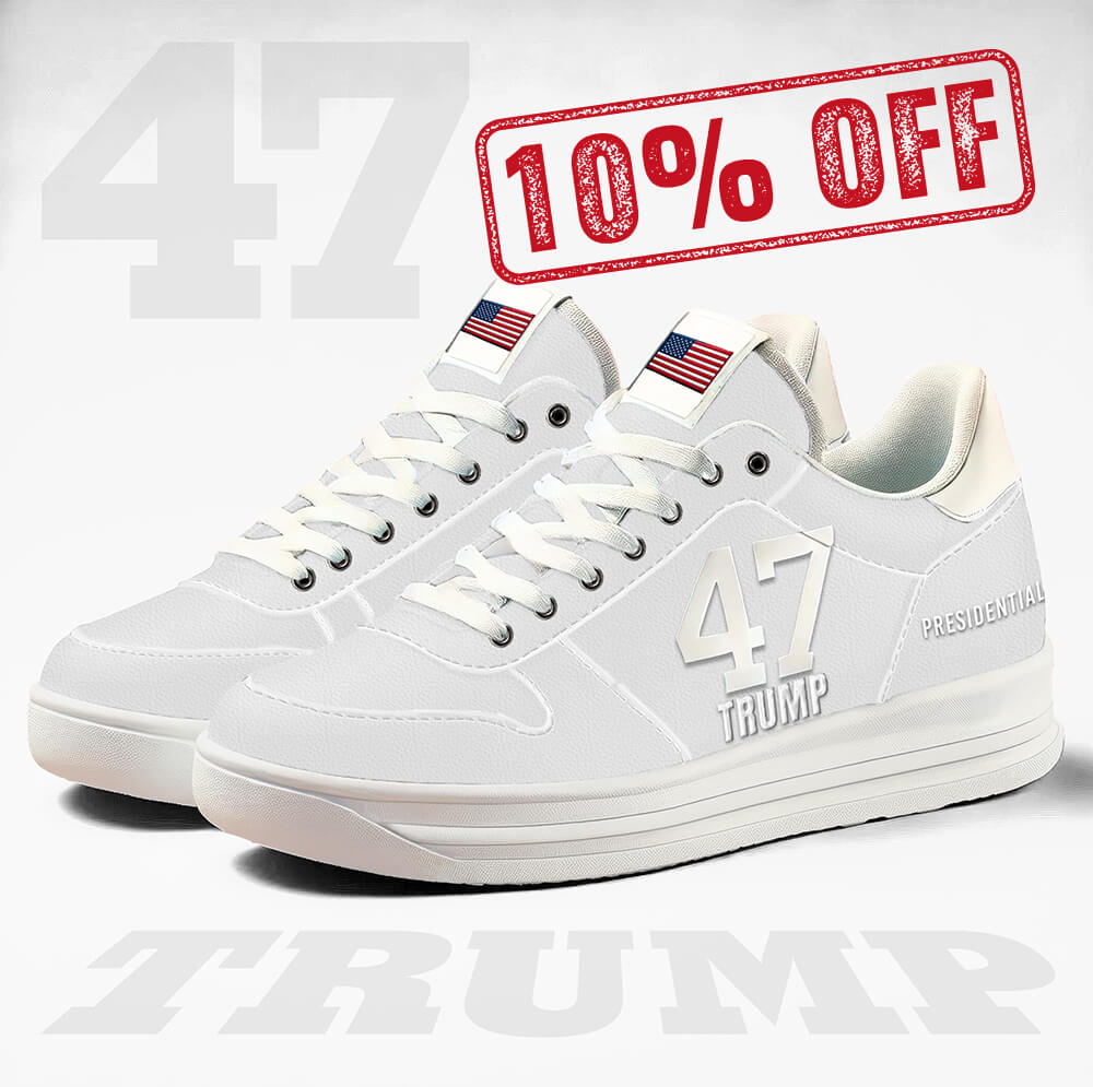 Trump 47 Presidential White Low Tops - NEW